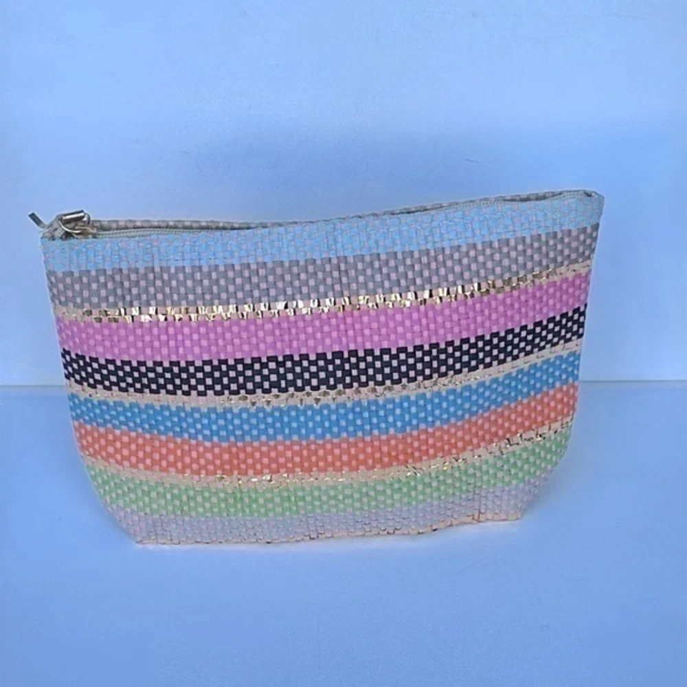 Shiraleah zip pouch multi color pink